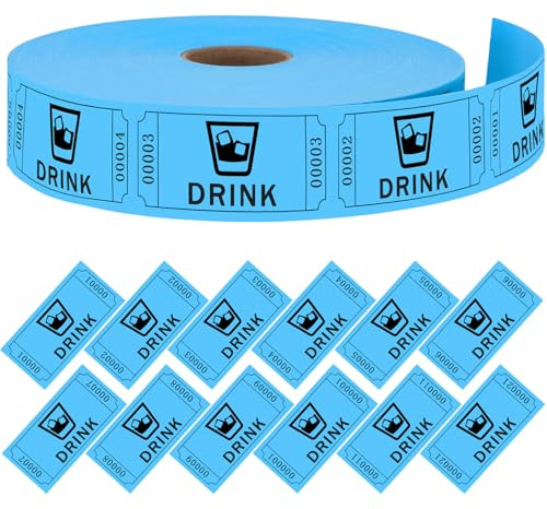 Moguri 1000 Stück Wertmarken Rolle, Hochwertige Blaue Getränke Gutscheine Für Veranstaltungen, Tombola Lose Diskreter Charme Und Praktisches Design