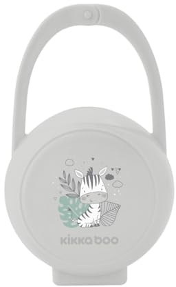 Kikkaboo contenitore per ciucci Savanna, scatola per ciucci, chiusura, maniglia, colorazione:grigio chiaro