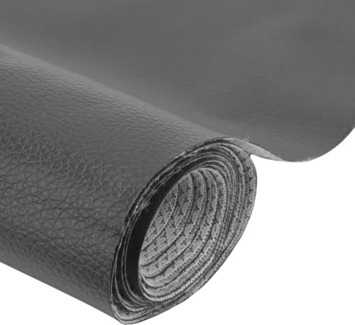 Yuragim Kunstleder Meterware 200x140cm, Leder Stoff Meterware Wasserdicht Kunstleder Gekörnt Lederimitat Texturiert Lederstoff Meterware Leder Grau Geschenke für Ostern Eid DIY Autositze Sofakissen