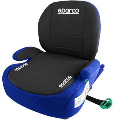 Sparco F100KI Kindersitz mit Rückenlehne und ISOFIX-Verbindungselementen, Für Kinder von 125 bis 150 cm (22-36 kg), Ergonomisches und verstellbares Design, Waschbarer Stoff, ECE R129/03 zugelassen