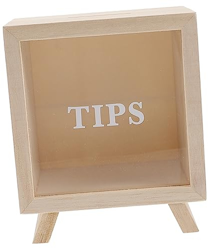 TOBBOMEY Caja de Ahorro Irrompible de Madera para Niños 5.5 Pulgadas Alcancía Creativa para Guardar Monedas y Billetes en Casa