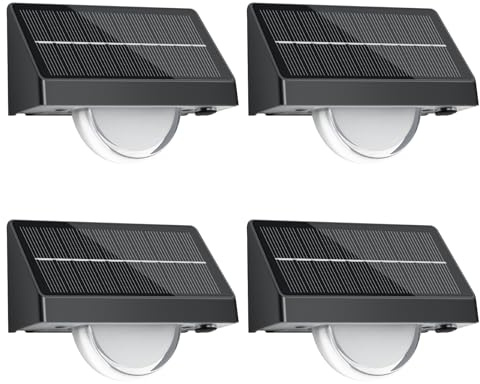 Kerry Outdoor Solar Fence Lights, 10 Colour Modes, IP44, 4 Pack | Dusk-to-Dawn Solar Lighting with Memory Function, No Wiring and Weather-Resistant Housing for Fences, Decks, Steps and Patios