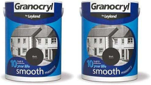 Leyland Granocryl Smooth Masonry Paint - Black 2.5L (Pack of 2)