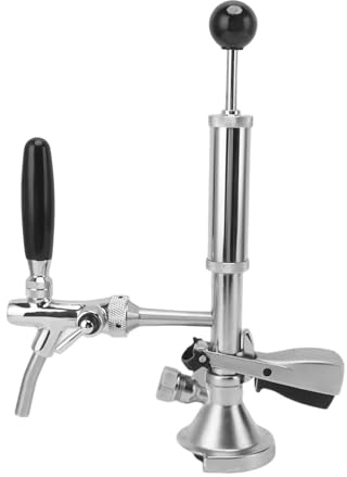 Bomba de cerveza de 4 pulgadas, grifo de barril de cerveza de acero inoxidable, kit de grifo de barril con bomba de aire y distribuidor, grifo de pistón para conexiones de barril, perfecto para