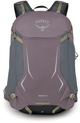 Osprey Hikelite Unisex-Wanderrucksack, 28L, Graphite Purple | Tagesrucksack, Reise-Tagesrucksack, Campingrucksack, Regenschutz, bei nassem Wetter, lila, OS-Größe