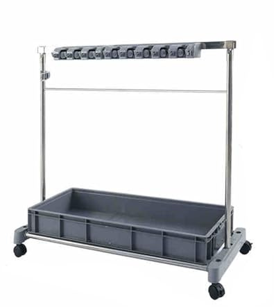 Organizador de escobas de pie, Carrito de Herramientas con Ruedas y desagüe para Herramientas de Mango Largo, rastrillos