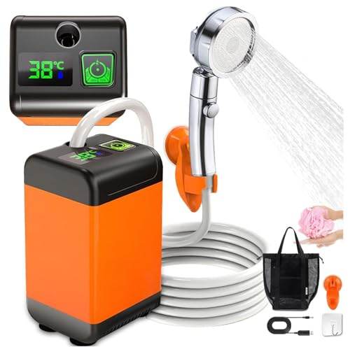 ZaiZaiSMao Rinse Kit Portable Shower 7800mAh Rechargeable, Shower Portable Camping 3 Pressure Levels Battery Operated Shower for Outdoor Shower, Pet Bath, Car Washing