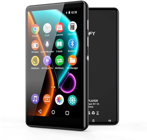 80GB MP3 player with Bluetooth and WiFi, SWOFY 4.0 Full Touch Screen MP3 MP4 player,Digital Music Player with FM radio, Recorder, E-book, Browser Black