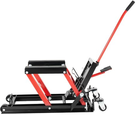Motorradheber Hydraulisch 1500lbs/680kg – Motorrad-Lift mit 3-Fach Sicherheitsverriegelung, Rollen & Rutschfester Gummiauflage – für Werkstatt & Garage