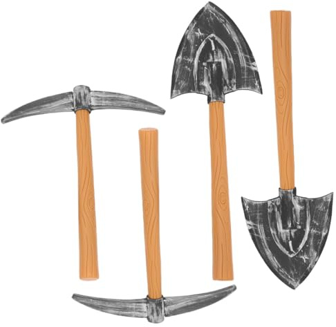 Veemoon Accesorios de Cosplay para Disfraz de Enano 4 Piezas, Juguetes de Halloween 2 Picos y 2 Palas Falsas, Ideales para Fiestas Temáticas y Actuaciones Escénicas