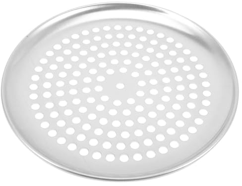HOMOCONO Bandeja para Pizza de Acero Inoxidable Agujeros Perforados 23 CM para Horno Doméstico y Restaurante Molde para Hornear Pizza y Verduras