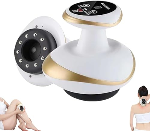 Vacuvia Massage 4-in-1 Massagegerät gegen Cellulite - Vakuum & Gua Sha Elektrisch, Straffere Haut & Bessere Durchblutung, Tiefenmassage mit Wärme, Für Ganzkörper Anwendung Zuhause (Weiß)