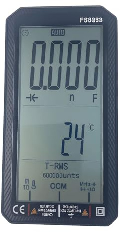 Auto-Ranging Digital Multimeter with NCV & TRMS 6000 Counts - Intelligent Tester for AC/DC Voltage, Resistance, Capacitance - Backlit LCD, Rubber Holster - for Home, Automotive & DIY