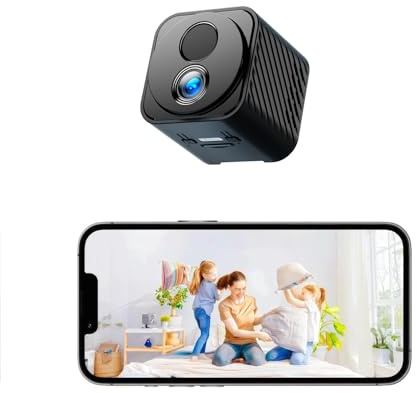 XNJ Mini WLAN Kamera, 4K HD Überwachungskamera-30 Tage Akkulaufzeit, Remote Viewing für Sicherheit mit APP, mit Nachtsicht, Bewegungserkennung, mit 3-Tage-Cloud-Speicher