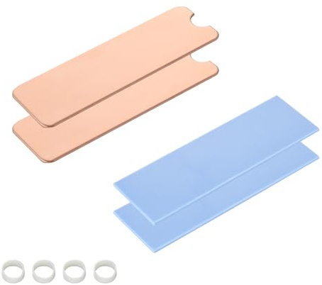 ELUTENG Dissipatore di calore per SSD M.2, in rame per SSD 2280, kit di raffreddamento per NVMe con pad termico ed elastici, compatibile con PC/PS5 M.2 PCIe NVMe e SSD M.2 NGFF