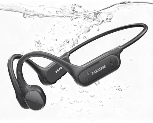 DOOGEEEco Auriculares Conduccion Osea IP68 Impermeable Auriculares Natacion,10H Auriculares para Correr BT5.4 de 32GB con Reproductor MP3 y Doble Modo para Ciclismo, Natación Subacuática y Fitness