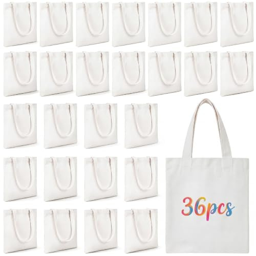 Hestya Mini Plain Tote Bags to Decorate 22 x 20 cm Blank Tote Bags | Bulk Small Plain Tote to Decorating, Reusable Grocery Shopping, Gift for for Women DIY, Advertising, Craft