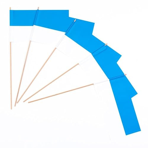 Papierfähnchen: blau-weiß 50er Packung