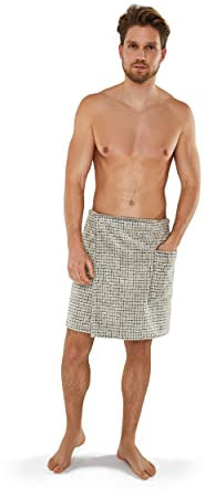 möve Eden Kilt mit Kästchenstruktur Velours in Gr. 48 / 56 aus 80 % Baumwolle / 20 % Leinen, nature / black, 4856