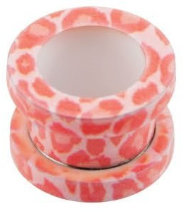 eeddoo Transfer Flesh Tunnel #10 - Leopard - Pink 2mm