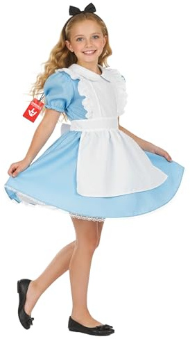 Fun Shack Blå Sagoprinsessa Kostym för Flickor, Klassisk Bokkaraktär Klänning med Förkläde, Halloween Maskerad Barnkalas