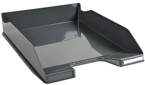 Exacompta - Réf. 113207D - Lot de 6 corbeilles à courrier Combo MIDI - Dimensions utiles 34 x 25 x 6,5 cm - pour Documents au Format A4 + - Couleur Gris Souris Glossy