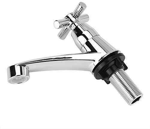 Fdit Wasserhahn,Wasserhahn mit Kaltwasserhahn Düse G1/2 Waschbecken Küchenspüle mit Deckel ABS Kreuzgriff