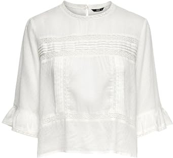 Only Mujer Onlanemone 3/4 Flaired Top Noos Wvn Top,Cloud Dancer,36
