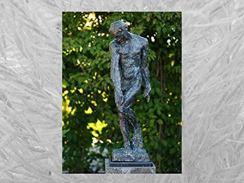 IDYL Bronze-Skulptur Adam von Rodin | 88x31x27 cm | Klassische Bronze-Figur handgefertigt | Gartenskulptur oder Wohnbereich-Dekoration | Hochwertiges Kunsthandwerk | Wetterfest