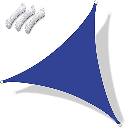 DKLE 4x4x4 m Tenda a Vela Triangolare, Vela Ombreggiante Resistente e Traspirante, Protezione Raggi 98% UV Tenda a Vela, per Giardino, Balcone & Terrazza
