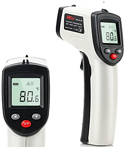 Laser Thermometer, Kochpistole, Nicht-menschlicher Laser Infrarot Temperaturpistole, -50 °C ~ 400 °C, Berührungslose Einstellbare Emissionsgrad-Pistole für Lebensmittel, Kochen, Sencha, Industrie