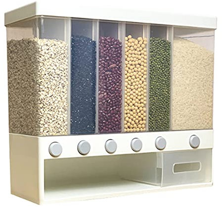 WlP Getreidespender Wandmontierter Trockenkostspender Rice Eimer Multi-Fächer Aufbewahrungsbox Für Home Küchentops Getreide Getreidebehälter Für Hafermehl Bohnen Nüsse