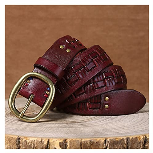 `Star Empty Gürtel mit Schnalle für Herren Handgemachte geflochtene Männer Gürtel Ledergürtel Männer Cowskin Retro Cowboy Jeans Casual Strap männlich