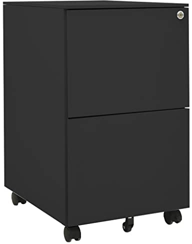vidaXL Classeur Mobile Armoire à Dossiers Armoire de Classement Stockage de Fichiers Meuble de Classement Bureau Anthracite 39x45x67 cm Acier