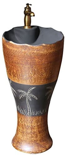 Lavelli a Colonna per Bagno Lavabo a colonna Lavabo a pavimento for villa da esterno anticato Lavabo a colonna in ceramica vintage Lavabo a colonna con rubinetto Lavabo da Bagno con Base in Ceramica