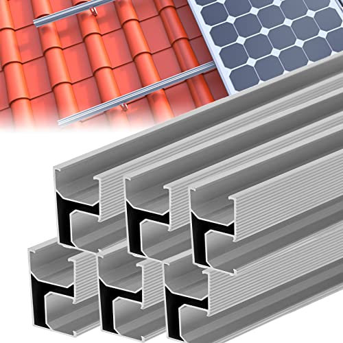 Solarmodul Halterung Aluprofil, Photovoltaik Montageschiene 1500mm 6 Set, Befestigung Solarmodul montageschiene, Dachhalterungen Solarmodule Schienen