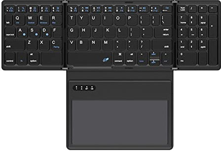 FYOBOT Bluetooth Keyboard with Touchpad Ultra Slim Pocket Folding Keyboard for IOS,Android, PC Tablet