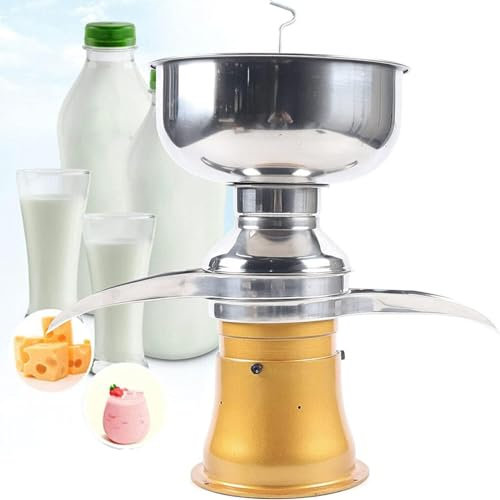 CYMYYDS Separatore Centrifugo Elettrico per Panna da Latte 50 L/H, Centrifuga da Cucina con Separatore di Panna, Separatore per Frappè al Burro E Panna, velocità Regolabile, per Cammello, Capra,Gold