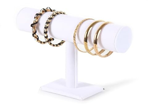 Aisoway Armbandhalter, Armband-Organizer, Display-Ständer, Samt-T-Ständer, verwendet für die Aufbewahrung von Schmuckarmbändern, Armbändern (Weiß)