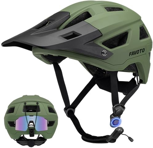 Favoto Mountain Bike Helmet Lightweight - MTB Road Magnetic Buckle Bicycle Helmet for Men Women - Adjustable Cycling Helmet for Adults Youth with CE Certificated Size M