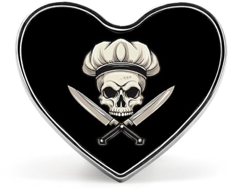 Chef Totenkopf Herz Abzeichen Brosche Pin süße Revers Krawatte Button Pins Dekoration für Frauen Männer
