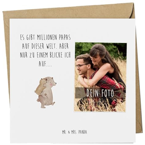 Mr. & Mrs. Panda Fotokarte Papa Bär - Geschenk, Geburtstag, Personalisierte Foto Grußkarte, Sohn, Vatertag, Muttertag