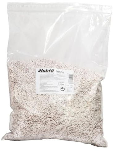 hubey Perlite für Pflanzen - Drainagelage - Sauerstoffspeicher, Feuchtigkeitsspeicher - Bodenverbesserer, staubarm (4 Liter)