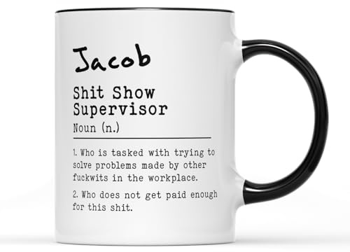 SMARTYPANTS Personalised Name S*it Show Supervisor Coffee Tea Mug - Funny Workplace Joke Drinware Hilarious Adult Humour Offesive Swearword Colleague Work Humour Gift Present