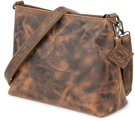 Berliner Bags Vintage Umhängetasche Marbella M, Große Schultertasche Crossbody Bag aus Leder, Handtasche für Damen