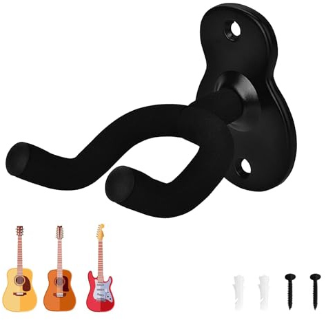 FUSONGQINTANG Soporte Guitarra Pared Colgador Guitarra Negro Gancho con Esponja Protectora para Guitarra Bajo Violín Ukelele Y Otros Instrumentos Musicales