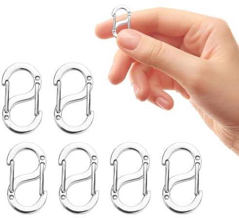 6 Stück Mini Karabiner Verschluss,Ketten Verschlüsse Edelstahl,Kleine Karabinerhaken als Kettenverschluss und Armbandverschluss für Schmuck,Vielseitiger Karabiner Klein für Halsketten und Armbände