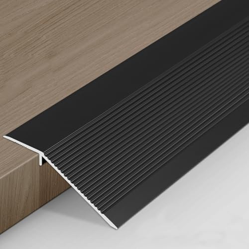 Golvreducerare av aluminium, lämplig för dörröppningströskelramp-kakellaminat (mattsvart)