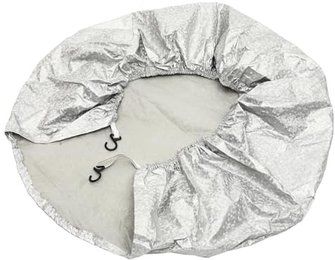 UKCOCO Cubierta de Neumático para Remolque y SUV de Aluminio Plata Diseño Especial Que Protege contra Suciedad y Polvo en Vehículos Todoterreno