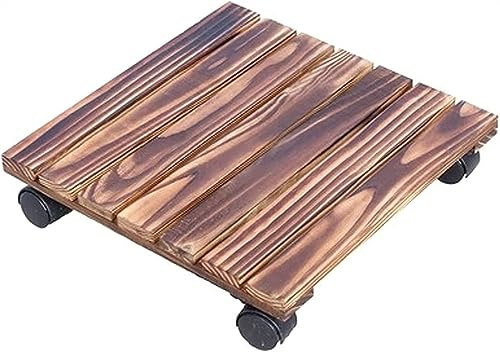 Carrello portavasi in legno con ruote, versatile per interni ed esterni, supporto decorativo da giardino rustico